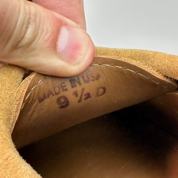 NWOT Quoddy Men’s Blucher Shoe Toast Suede Camp Moc Made in Maine USA 9.5 D - Picture 9 of 11